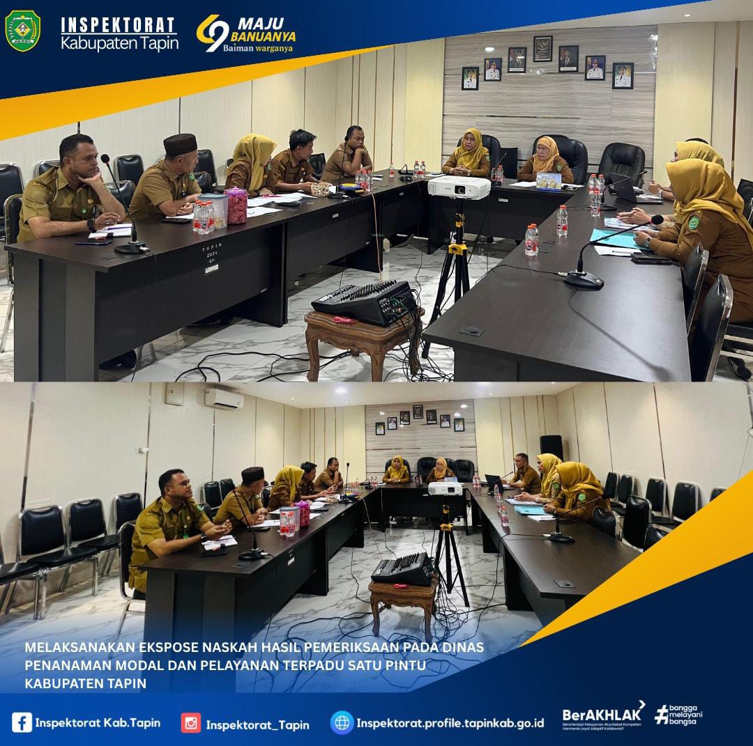 Ekspose Naskah Hasil Pemeriksaan Dinas Penanaman Modal dan Pelayanan Terpadu Satu Pintu Kabupaten Tapin