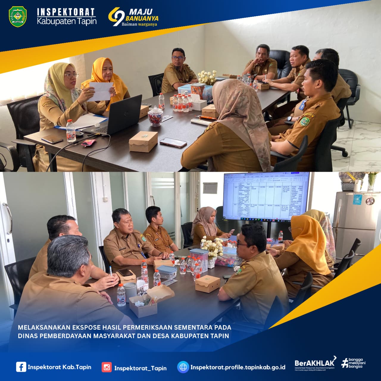 Ekspose Naskah Hasil Pemeriksaan Sementara Pada Dinas Pemberdayaan Masyarakat dan Desa Kabupaten Tapin