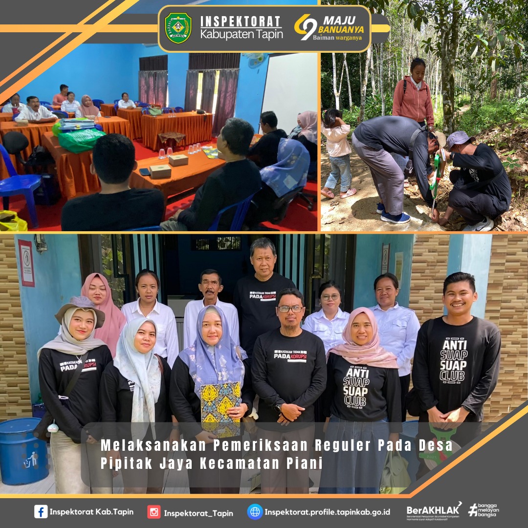 Pemeriksaan Reguler Pada Desa Pipitak Jaya Kecamatan Piani Kabupaten Tapin.