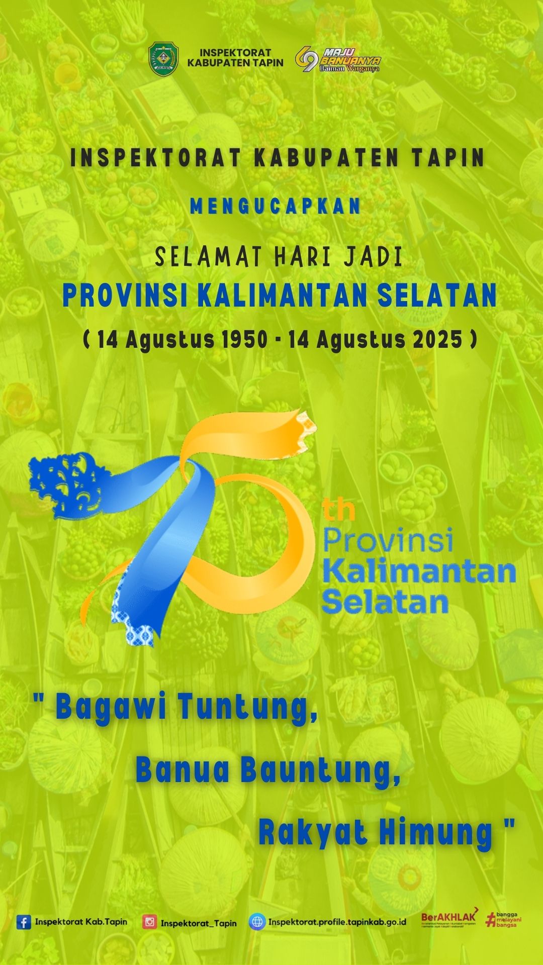 Selamat Hari Jadi Provinsi Kalimantan Selatan yang ke 75